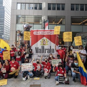Workers rally against tobacco giant Philip Morris in three countries