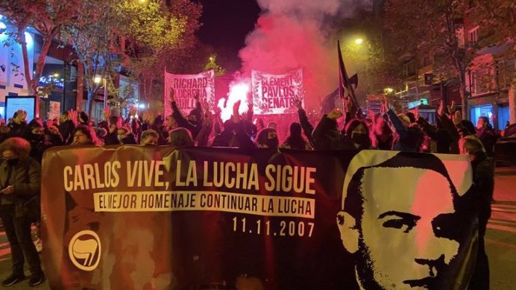 Anti-fascist rally in Madrid commemorates 14th anniversary of Carlos Palomino’s martyrdom