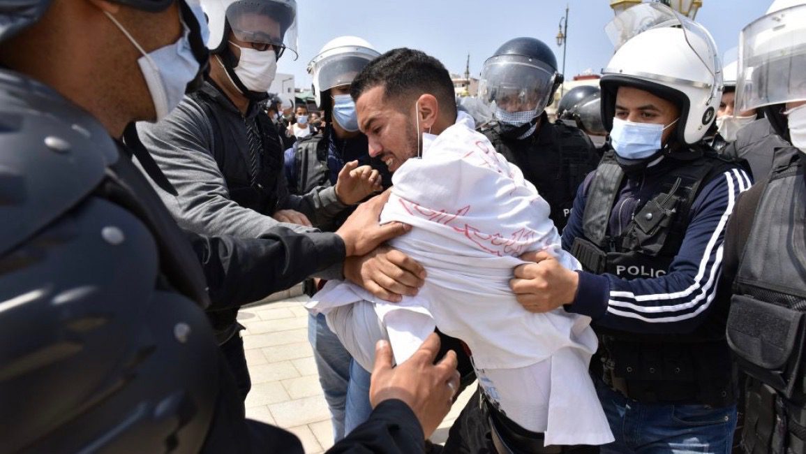 Teachers protest Morocco