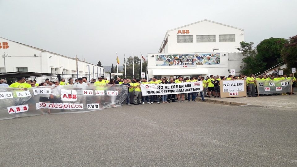 Power grid workers protest planned layoffs in Spain