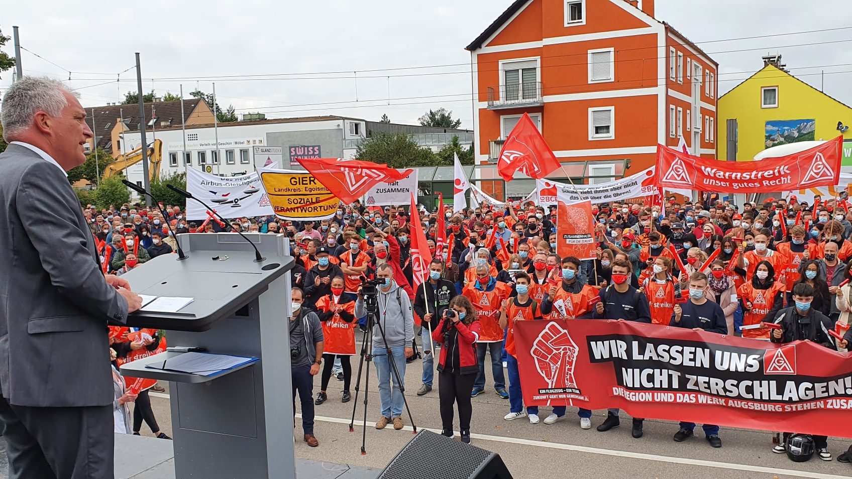 Workers of Airbus plants in Germany protest restructuring, demand job security