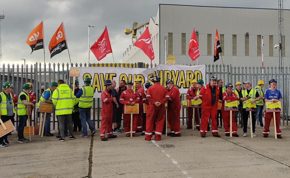 Shipyard workers protest-Northern Ireland