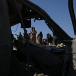 A damaged vehicle is pictured following an airstrike in Afghanistan's Nangarhar Province, on Feb. 22, 2026. (1)