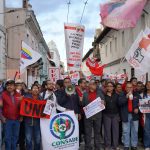 UNE Ecuador march against Noboa