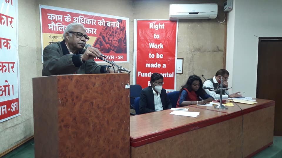 Left organizations in Delhi launch campaign to declare work as a fundamental right