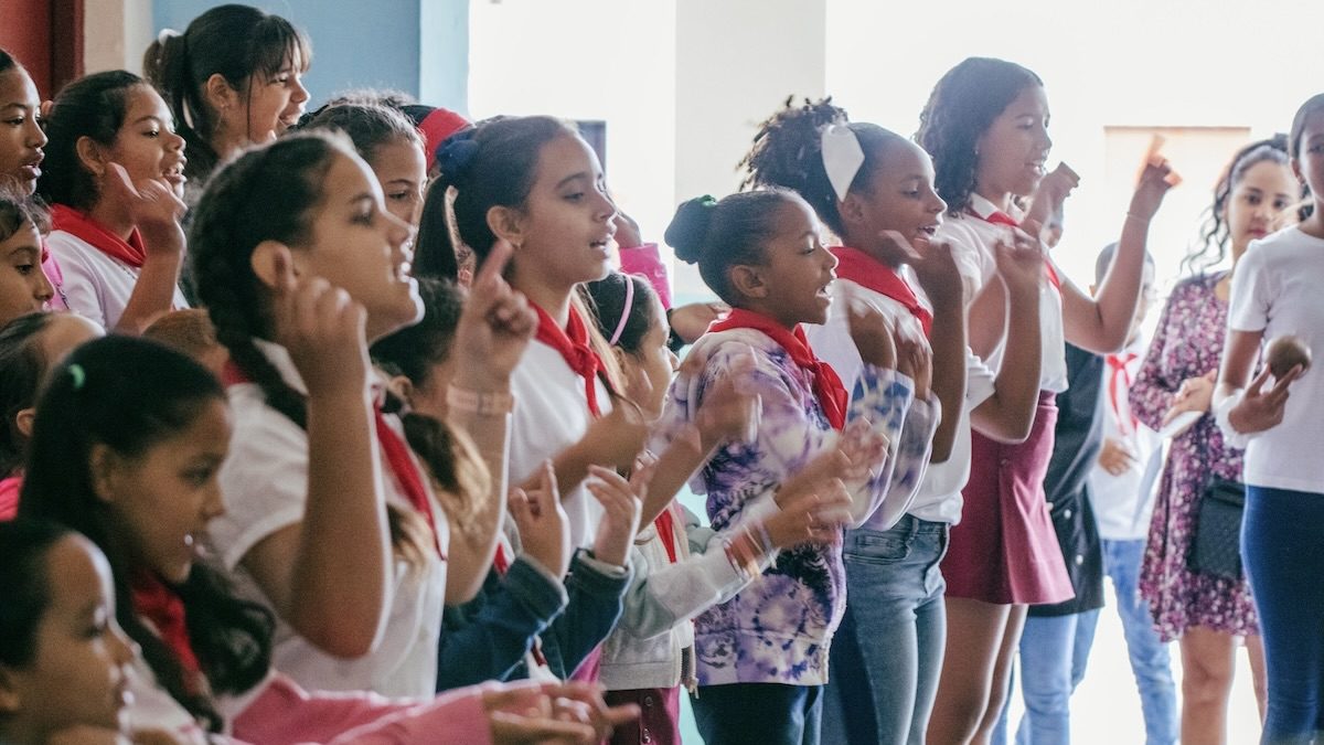 Cuban school children on March 19
