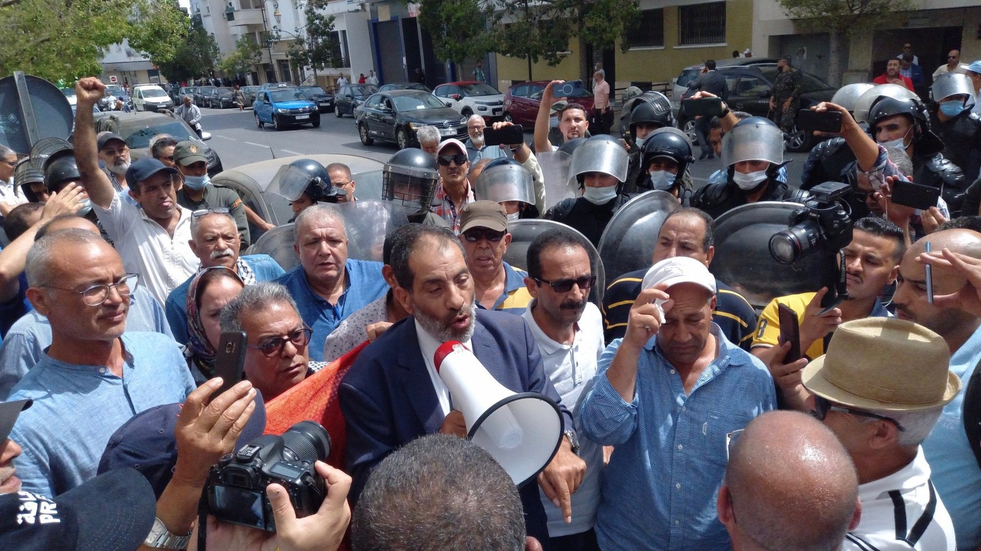 Pro-Democratic Way protesters assaulted Morocco