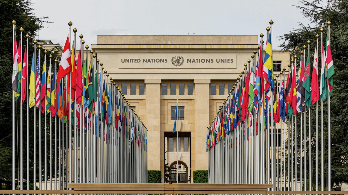 flags of countries across the world outside UN office
