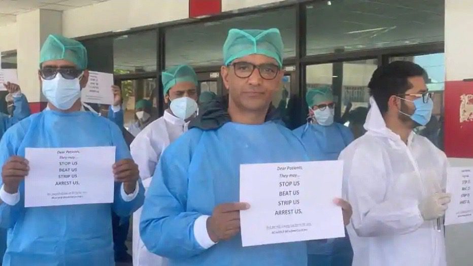 Doctors protest Kashmir