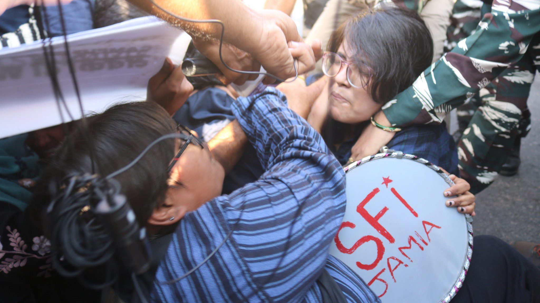 Pro-Palestine solidarity protest by Indian students suppressed by force