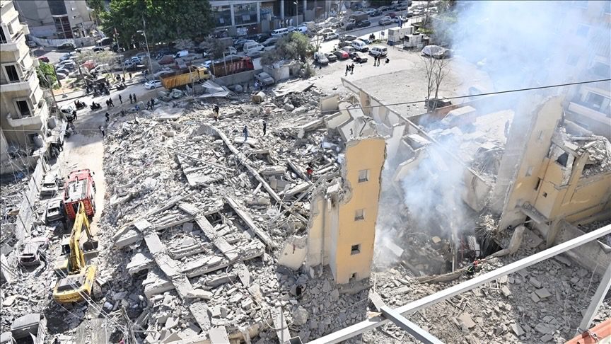 Israeli attack on a multi-story building in Bashura