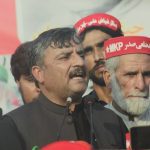 Left-wing Mazdoor Kisan Party chairman, Salar Faiyaz Ali, speaks at a rally in Pakistan