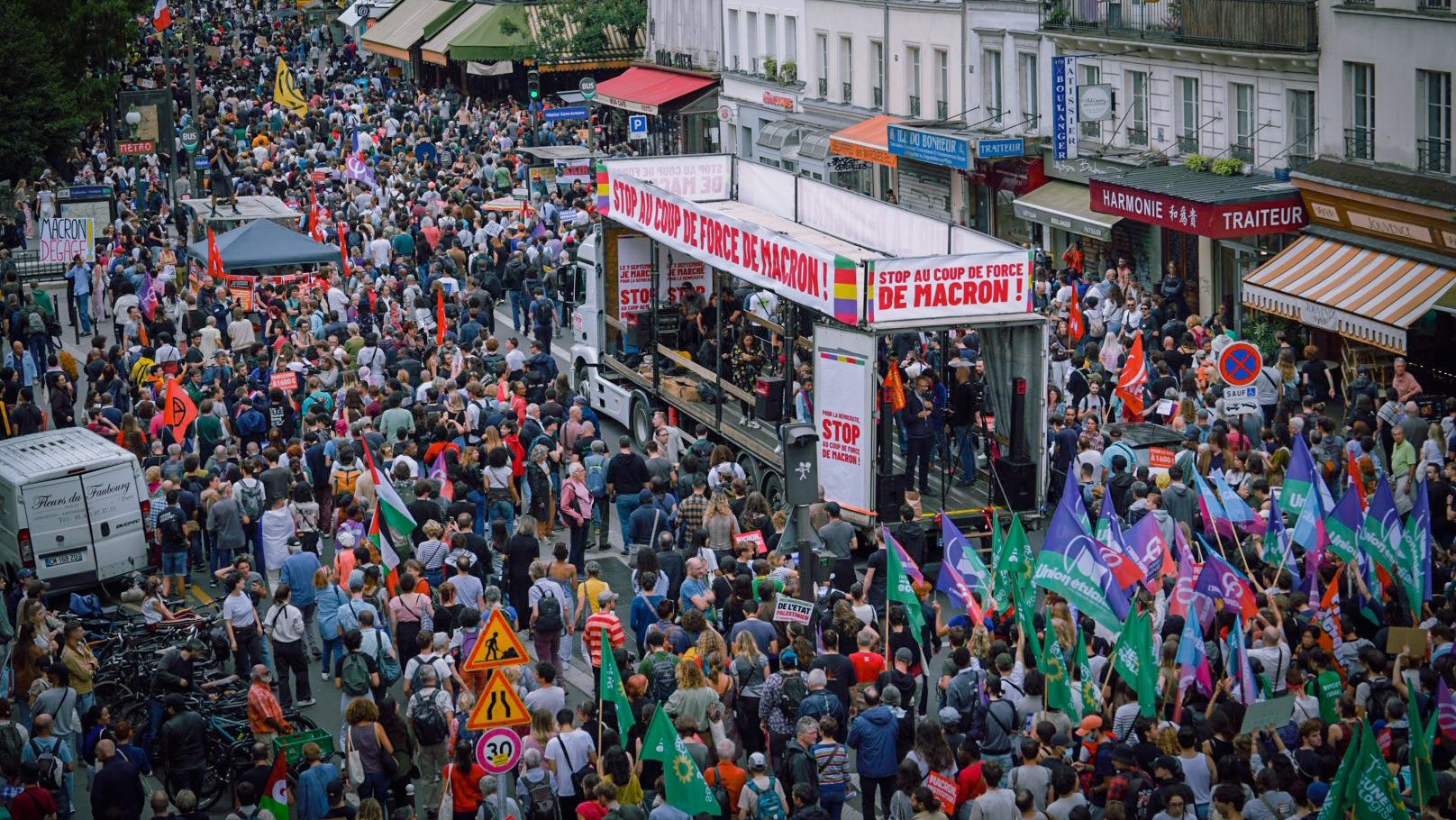 300,000 march against Macron’s appointment of conservative prime minister