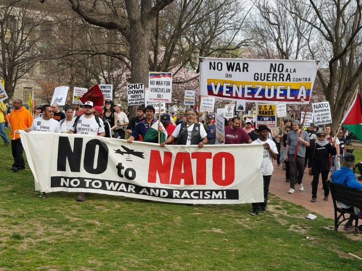 Worldwide protests mark 70th anniversary of NATO