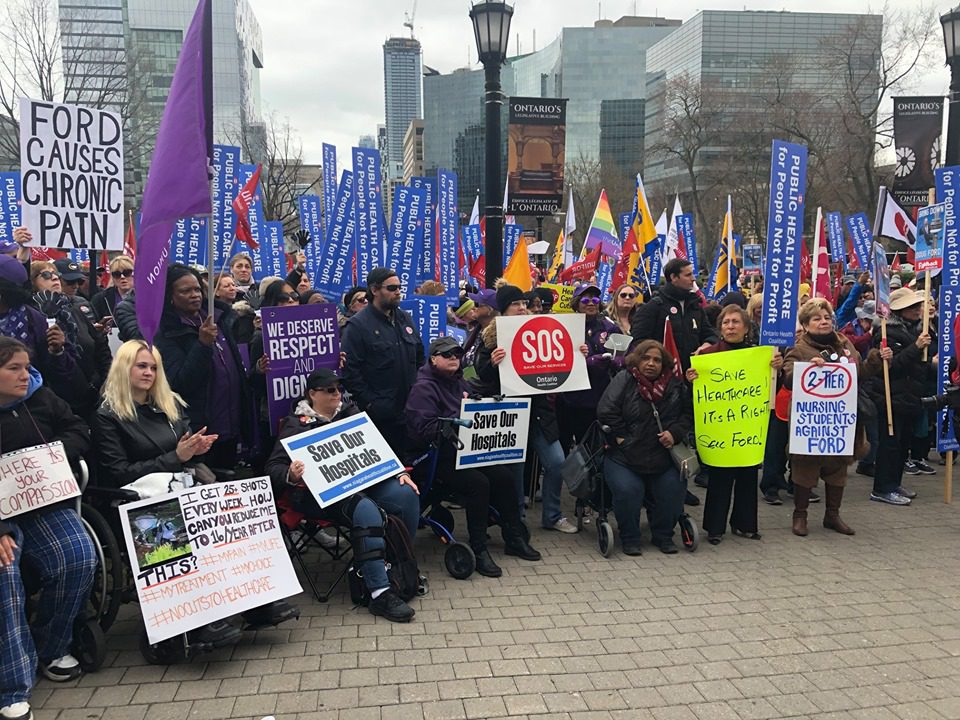 Thousands protest Doug Ford’s assault on public health in Ontario