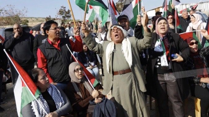 Palestinians in Khan al-Ahmar