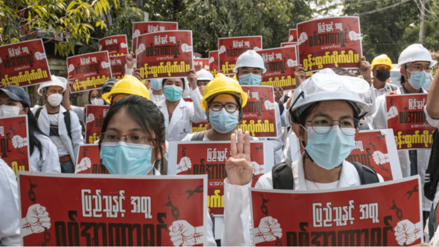 Myanmar’s pandemic coup: Health workers in the forefront of resistance