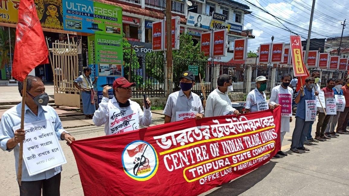 Unions hold coutrywide wide demonstrations against anti-people policies in India