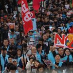 mass protest in South Korea against Trump visit