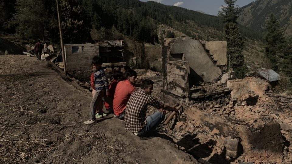 refugee camp fire Greece