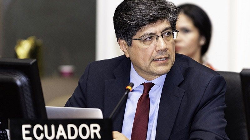 Ecuador’s foreign minister José Valencia resigns