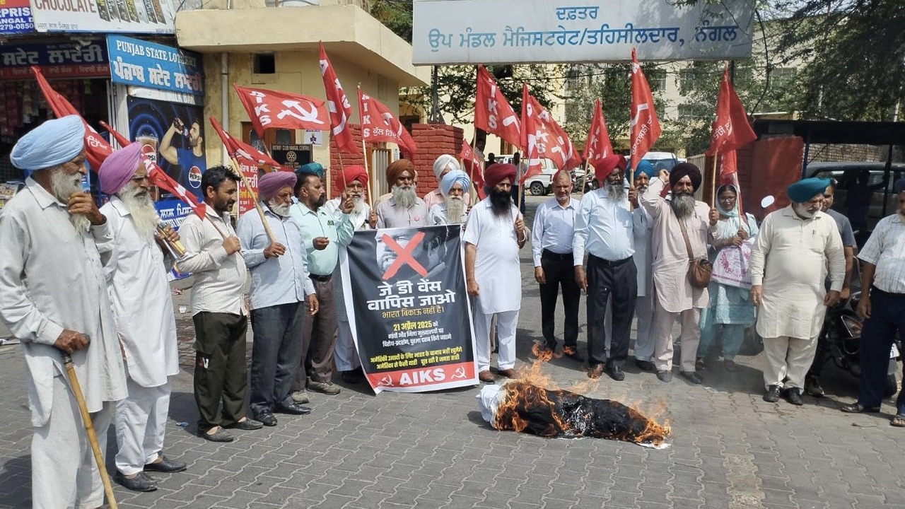 Indian farmers protest visit of JD Vance and opening of country to US agriculture