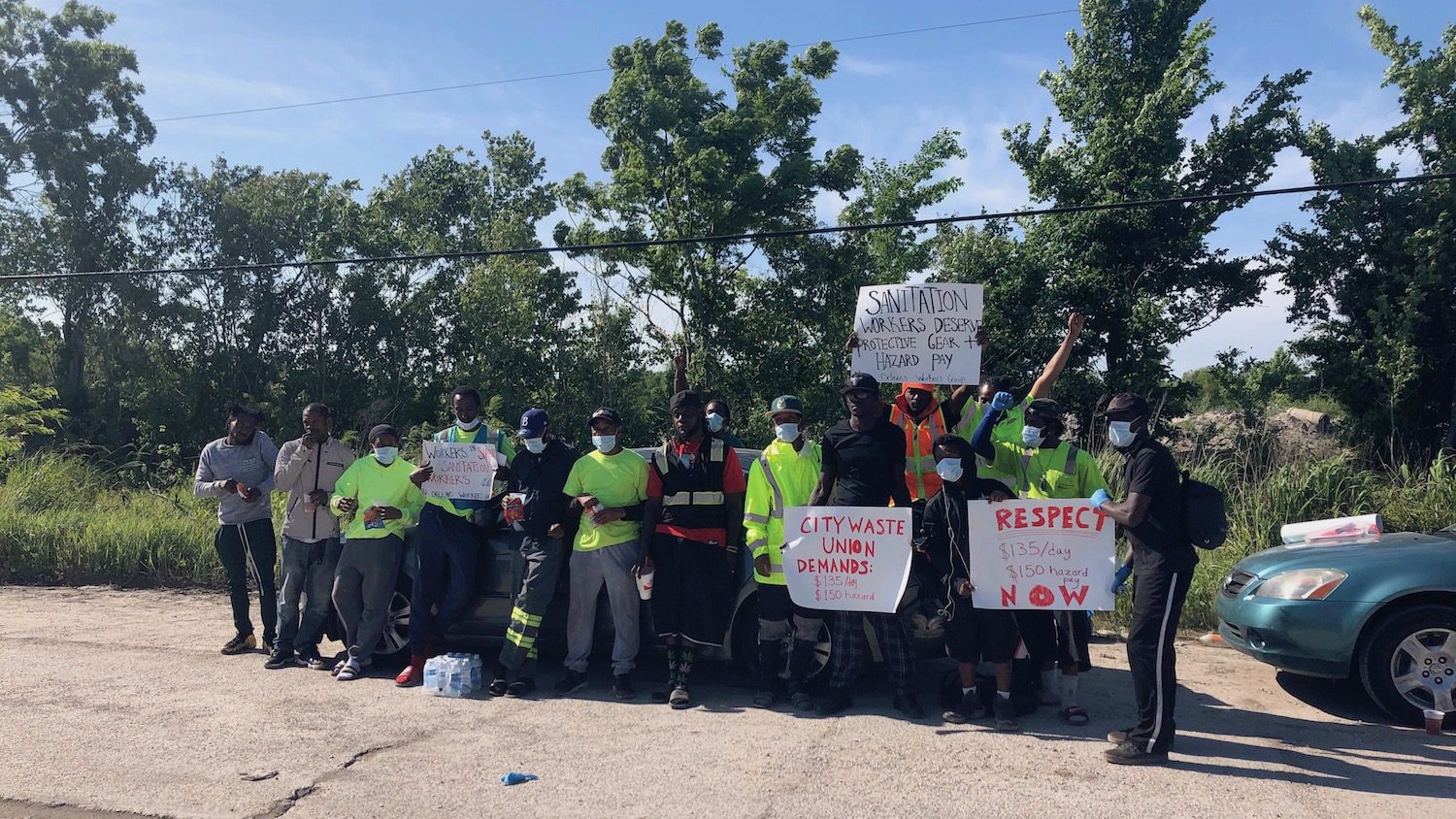 Sanitation workers in New Orleans on strike to demand better conditions and pay