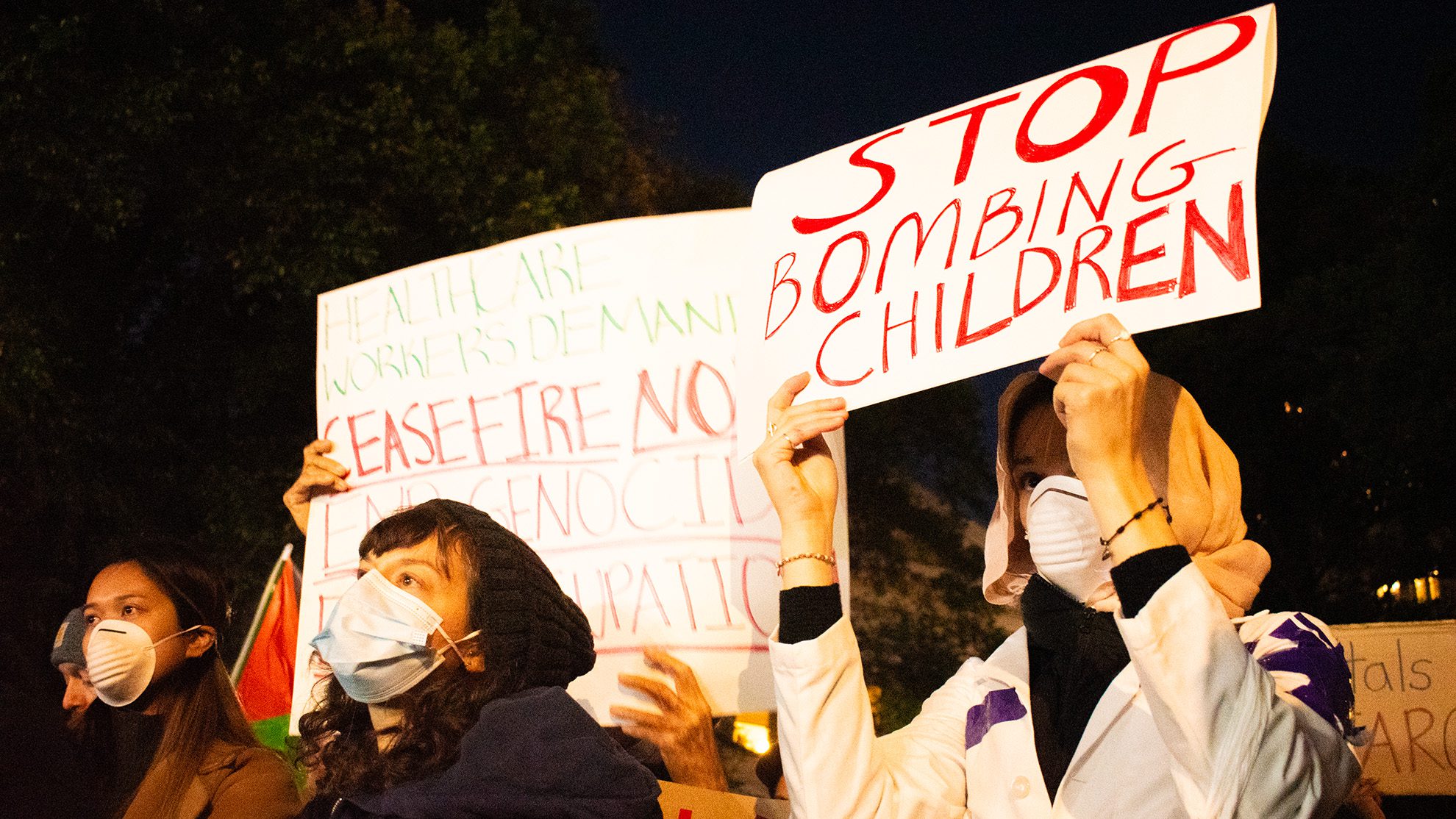 Health workers rally in NYC in solidarity with Palestine