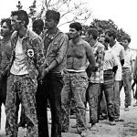US forces handcuffed and in a line in Cuba