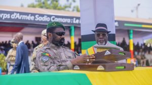 General Assimi Goita attends funeral for the late defense minister of Mali
