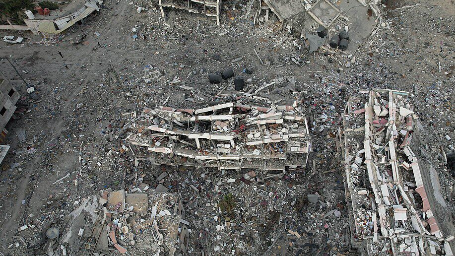 Gaza City destruction aerial