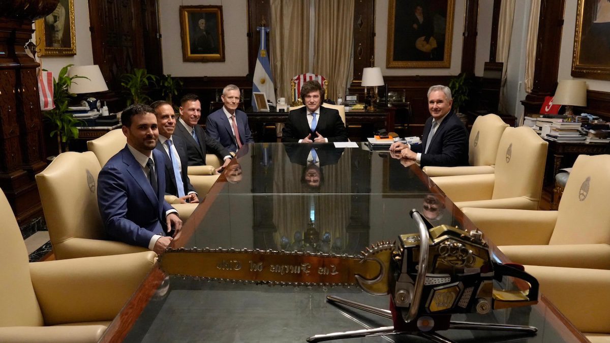 Argentine President Javier Milei and Peter Thiel
