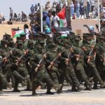 Military march for SADR 50 year commemoration