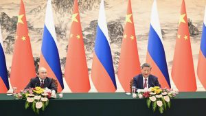 Chinese President Xi Jinping and Russian President Vladimir Putin jointly met the press at the Great Hall of the People in Beijing