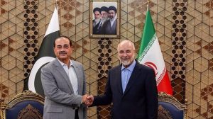 Iran's Parliament Speaker Mohammad Baqer Qalibaf and Pakistan's army chief, Field Marshal Asim Munir
