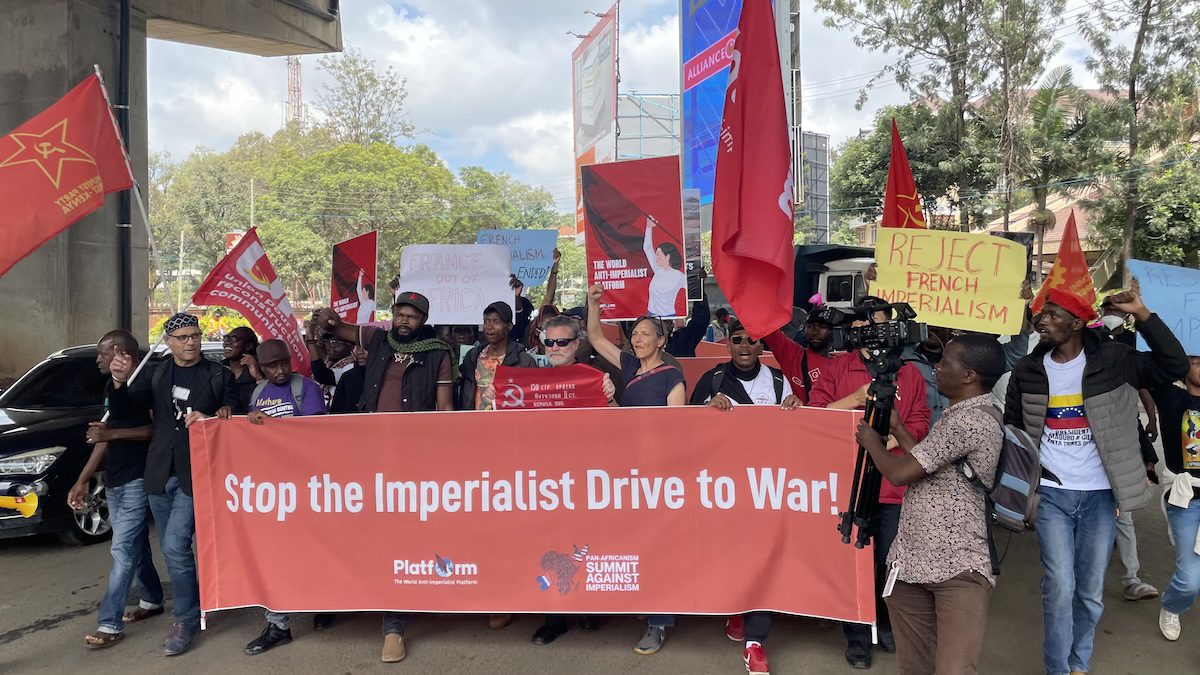 Protesters in Nairobi on May 12, 2026 against the France-Africa Summit.