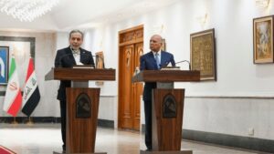 Iranian foreign ministry speaks to the press