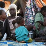 Displaced children and families from el-Fasher