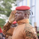 Captain Ibrahim Traoré gives a salute