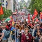 Protest "Welfare not warfare"