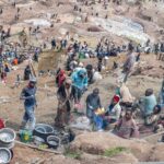 Miners working at the D4 Gakombe coltan mine