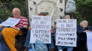 Posters in support of Palestine Action