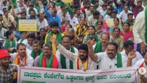 Screenshot - BT News farmer protest in Bangalore