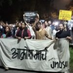 Students protest at JNU