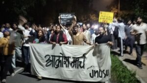 Students protest at JNU