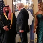 President Donald Trump, first lady Melania Trump and Saudi Arabia's Crown Prince Mohammed bin Salman