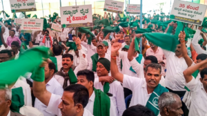 Protests against land acquisition in India's Karnataka state. Photo: Screenshot