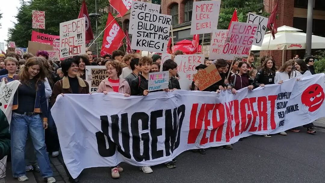 German students say ‘we don’t want to go to war’